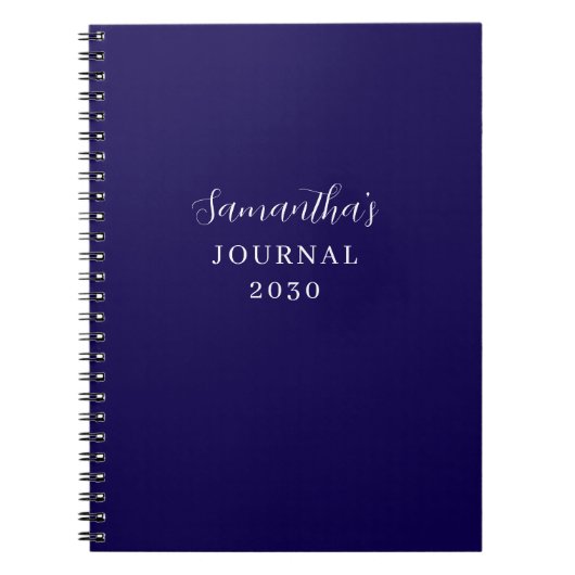 Blue Personalisiert Modern Journal Notizblock (Vorderseite)