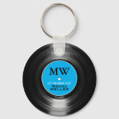 Blue Personalisiert Music Vinyl Record Schlüsselan Schlüsselanhänger (Vorderseite)