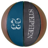 Blue Personalisiert Name Ball Player Nummernätzung Basketball (Vertikal)