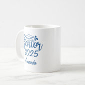 Blue Personalisiert Name Senior 2025 Kaffeetasse (Vorderseite Links)