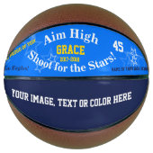 Blue Personalisiert Name Team Stars Basketball (Vorderseite)