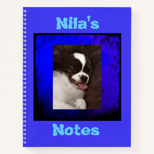 Blue Personalisiert Pet Foto Notebook Notizblock (Vorderseite)