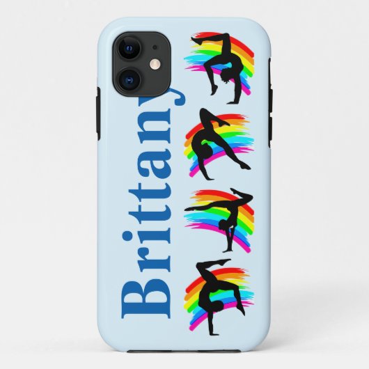 BLUE PERSONALISIERT RAINBOW GYMNAST IPHONE FALL Case-Mate iPhone HÜLLE (Rückseite)