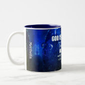 Blue Personalisiert ROMANS 8:28 Christlich Zweifarbige Tasse (Links)