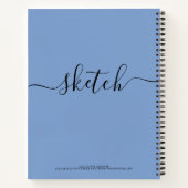 Blue Personalisiert Sketchbook Ihr Name Notizblock (Rückseite)
