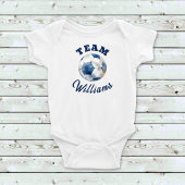 Blue Personalisiert Soccer Ball Boys Baby Bodysuit Baby Strampler