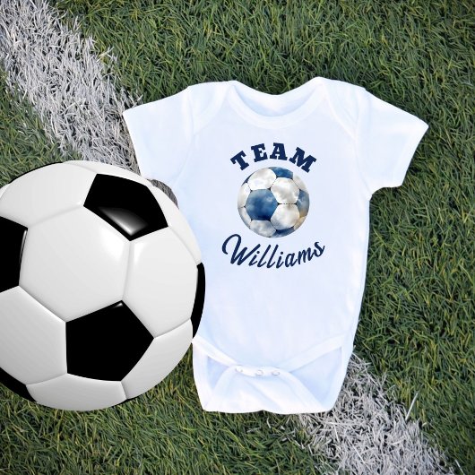 Blue Personalisiert Soccer Ball Boys Baby Bodysuit Baby Strampler