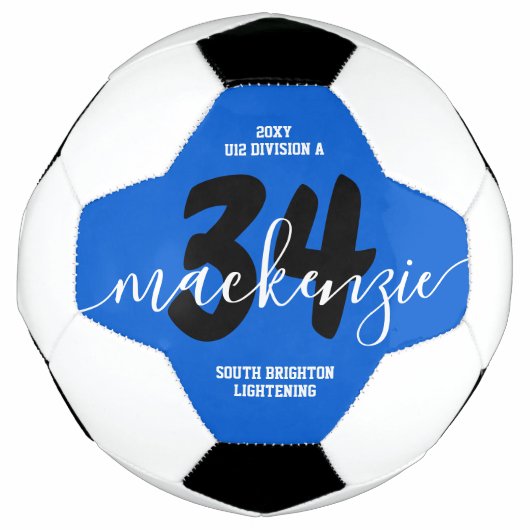 Blue Personalisiert Team Colors Name Jersey Nummer Fußball (Vorderseite)