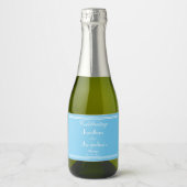 Blue Personalisiert Wedding Mini Sparkling Weinkel Schaumweinetikett (Vorderseite)