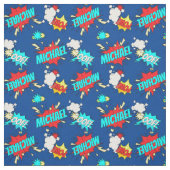 Blue Personalisierter Pop Art OOF! POW! 💥 🦸 Comi Stoff (Muster)