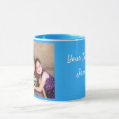 Blue Personalize FOTO TEMPLATE Geschenk Kaffee Tas Tasse (Zentrum)