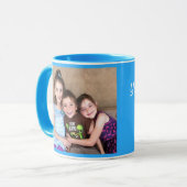 Blue Personalize FOTO TEMPLATE Geschenk Kaffee Tas Tasse (Vorderseite Links)