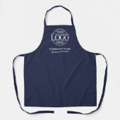 Blue Personalized Apron with Logo Custom Uniform Schürze (Vorderseite)