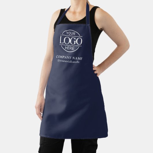 Blue Personalized Apron with Logo Custom Uniform Schürze (InSitu)