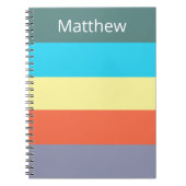 Blue Personalized Color Block Striped Notebook Notizblock (Vorderseite)