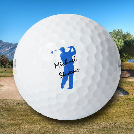 Blue Personalized Golfer Golfball