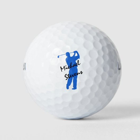 Blue Personalized Golfer Golfball (Vorderseite)