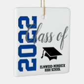 Blue Personalized High School Graduation Keramikornament (Rechts)