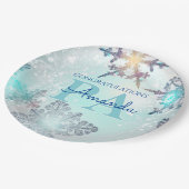 Blue Personalized Name PA Graduation  Pappteller (Schrägansicht)