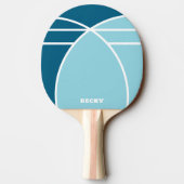 Blue Personalized Ping Pong Paddle with Name Tischtennis Schläger (Rückseite)