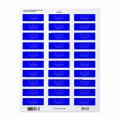 Blue Personalized Return Address Mailing Labels (Vorne)