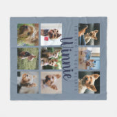 Blue Pet Foto Collage Memory Keepake Skriptname Fleecedecke (Vorderseite (Horizontal))