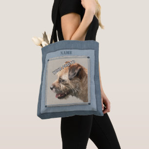 Blue Pet Portrait Foto Rustikale Dekoration Randbe Tasche