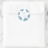 Blue Petal Bloom Burst Wedding Round Sticker Siege (Tasche)