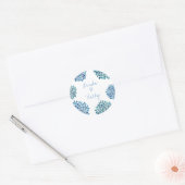 Blue Petal Bloom Burst Wedding Round Sticker Siege (Umschlag)