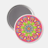 Blue Petal Blume Mandala Boho Magnet (Vorderseite/Rückseite)