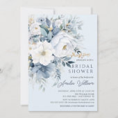 Blue Petal Bridal Dusche Einladung (Vorderseite)