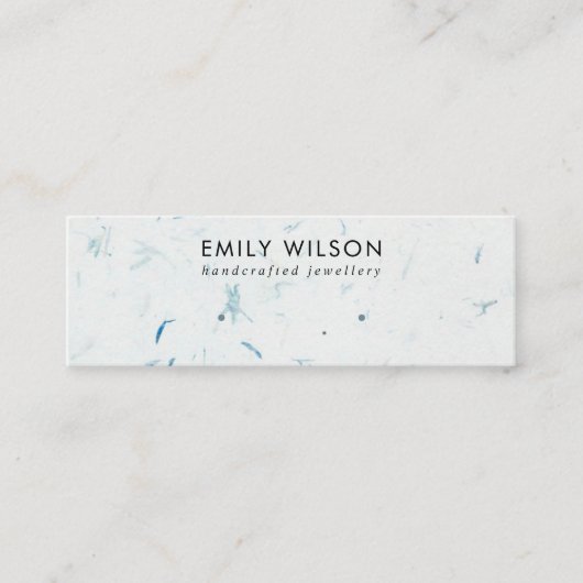 BLUE PETAL HANDMADE PAPIER STUD EARRING DISPLAPLAY MINI VISITENKARTE (Vorderseite)