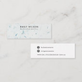 BLUE PETAL HANDMADE PAPIER STUD EARRING DISPLAPLAY MINI VISITENKARTE (Vorne/Hinten)