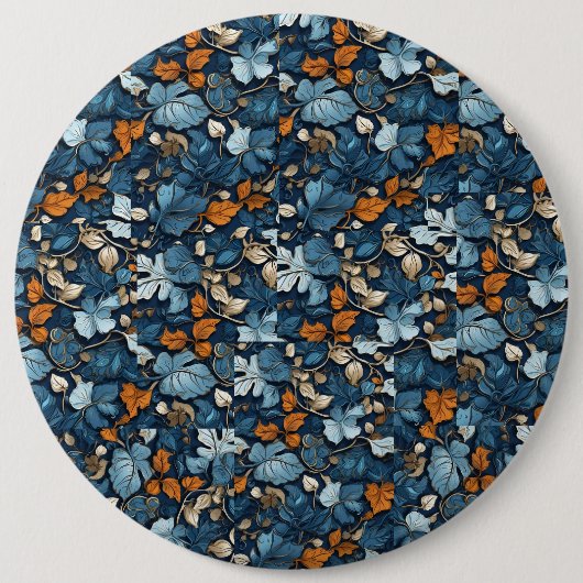 Blue Petal Harmonie: Einzigartiges Design für Blum Button (Vorderseite)