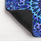 Blue Petal Kaleidoscope Mandala Mousepad (Ecke)