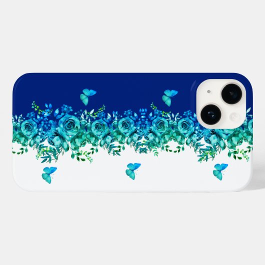 Blue Petal Symphony Phone Case (Rückseite (Horizontal))