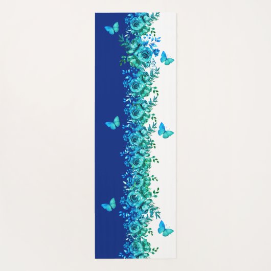 Blue Petal Symphony Yogamatte (Rückseite)