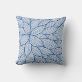 Blue Petal Watercolor Pillow Kissen