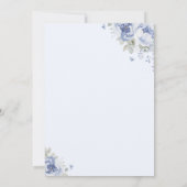 Blue Petals and Prosecco Bridal Shower Invitation Einladung (Rückseite)