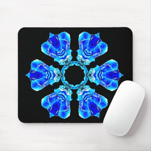 Blue Petals Mousepad (Mit Mouse)