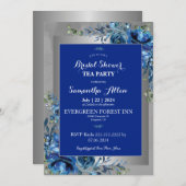 Blue Petals of Liebe: Treten Sie uns für ein Braut Einladung (Vorne/Hinten)