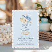 Blue Petals und Prosecco Bridal Einladung