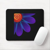 Blue Petals Update Sticker Mousepad (Mit Mouse)