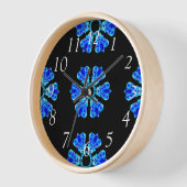 Blue Petals Wanduhr (Winkel)