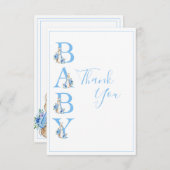 Blue Peter Rabbit Baby Dusche Dankeskarte (Vorne/Hinten)