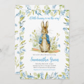 Blue Peter Rabbit Baby Dusche Einladung (Vorne/Hinten)
