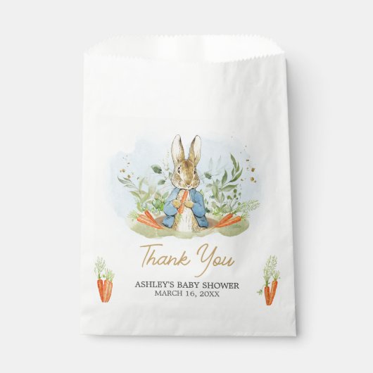 Blue Peter Rabbit Baby Dusche Geschenktütchen (Vorderseite)