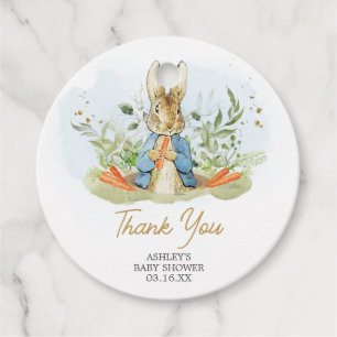 Blue Peter Rabbit Baby Dusche Runde Geschenkanhänger