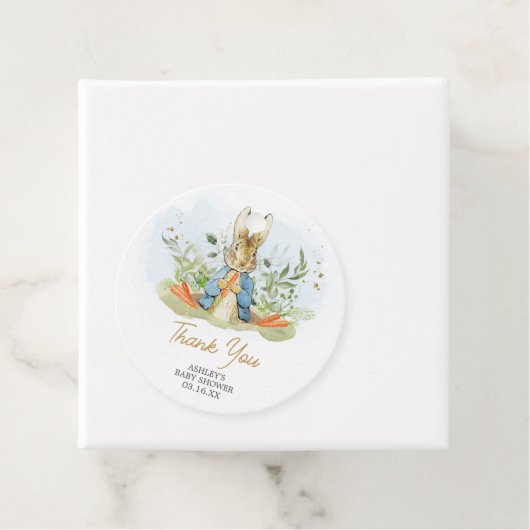 Blue Peter Rabbit Baby Dusche Runde Geschenkanhänger (Beispiel)