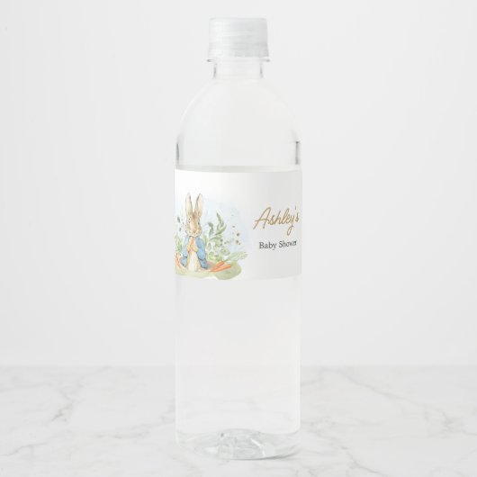Blue Peter Rabbit Baby Dusche Wasserflaschenetikett (Vorderseite)